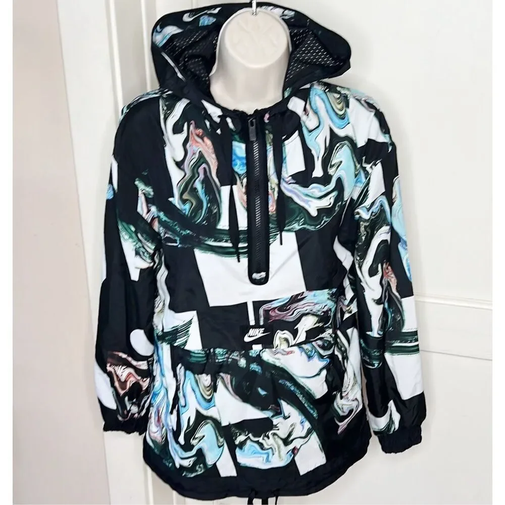 Nike Women's Marble Print 1/2 Zip Tech Sport Jacket Size XS